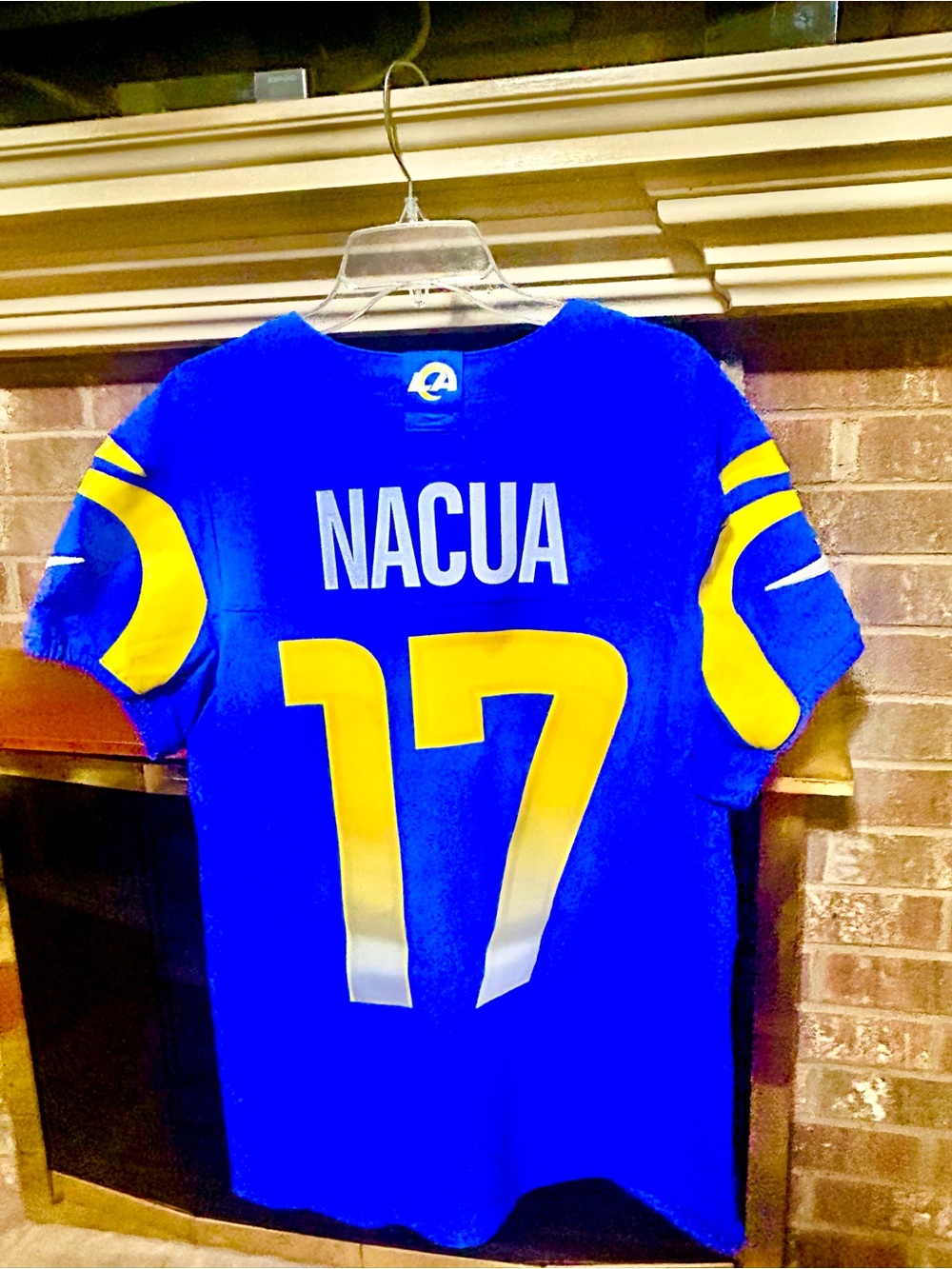 Nike Blue and Gold 'Nacua 17' Men's Football Jersey + FREE T-shirt! ☝🏾